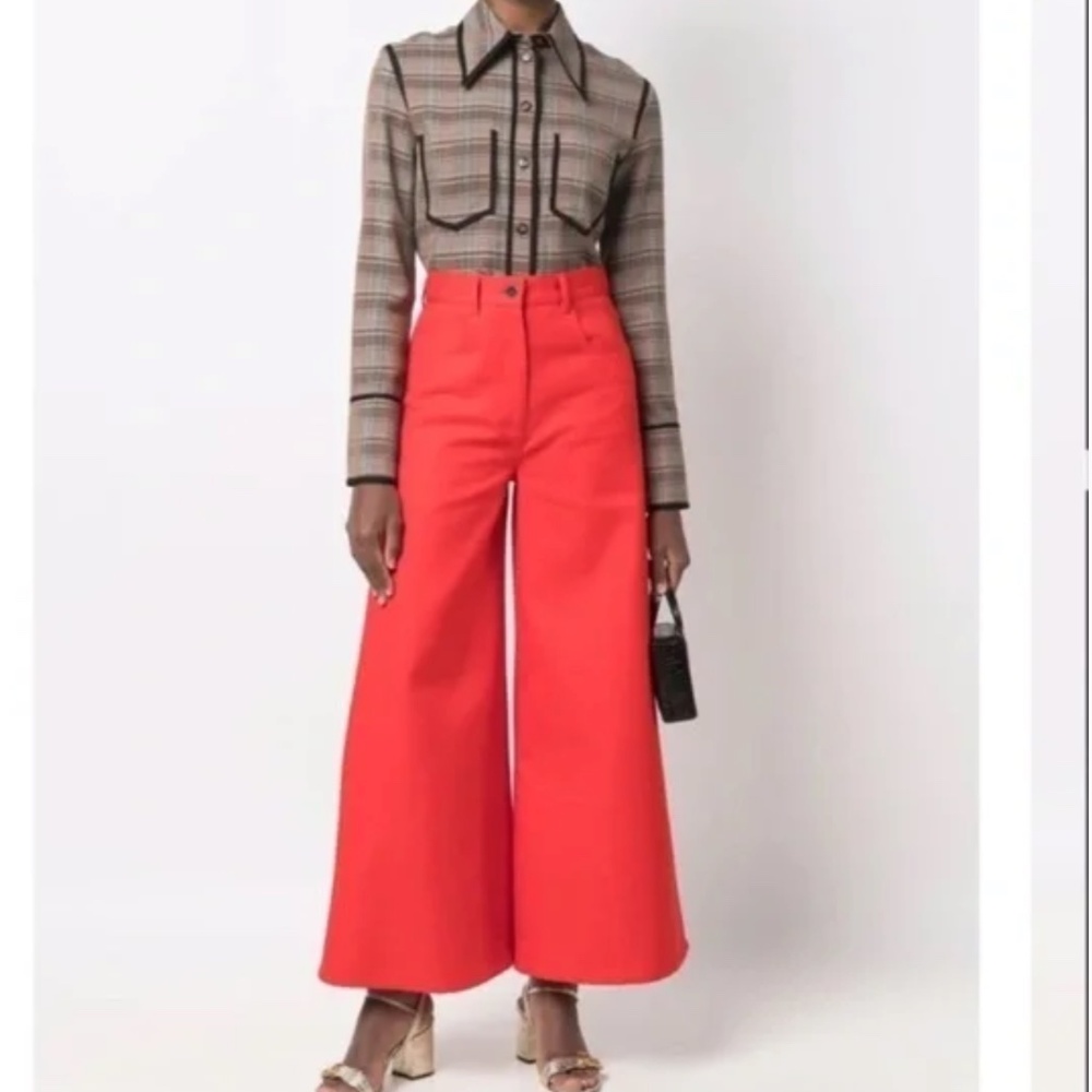Bellerose  Lotan Wide Leg Crop Pants in Red Anthro Brand